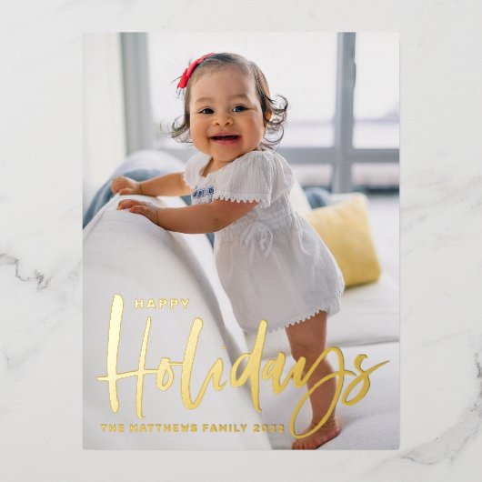 Rustic Modern Calligrafie Prettige feestdagen Foto (Voorkant)