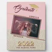 Rustic Modern Dusty Pink Afstudeerder Foto Afstude Fotoplaat (Voorkant)