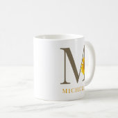 Rustic Modern Editable Sunflower Monogram Koffiemok (Voorkant rechts)