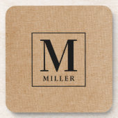 Rustic Modern Familienaam Monogram Bier Onderzetter (Voorkant)