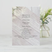 Rustic Modern Floral Wedding Ceremony Program V3 Kaart (Staand voorkant)