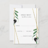 Rustic Modern Geometric Olive Branches Wedding RSVP Kaartje (Voorkant)
