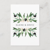 Rustic Modern Geometrisch Olijftakken Bruiloft Informatiekaartje (Achterkant)