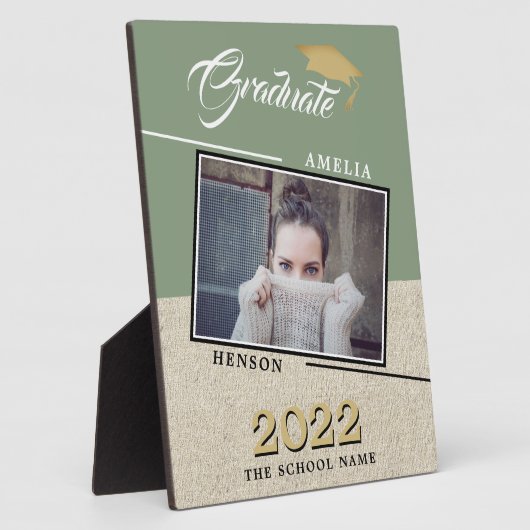 Rustic Modern Green Afstuderen Afstuderen foto Fotoplaat (Zijkant)