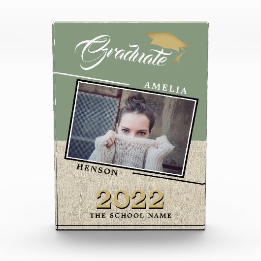 Rustic Modern Green Afstuderen Afstuderen Fotoblokken (Voorkant)