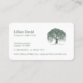 Rustic Modern Green & White Willow Tree Logo Visitekaartje (Achterkant)