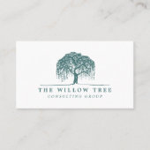 Rustic Modern Green Willow Tree Logo Visitekaartje (Voorkant)