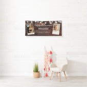 Rustic Modern Happy Retirement - Aangepaste foto's Spandoek (Insitu)