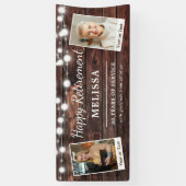 Rustic Modern Happy Retirement - Aangepaste foto's Spandoek (Verticaal)