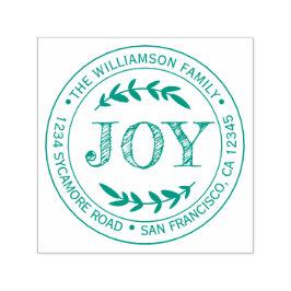 Rustic modern kerstfeest met retourzending zelfinktende stempel