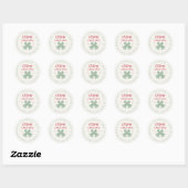 Rustic modern kerstfeestdag — Retouradres Ronde Sticker (Vel)