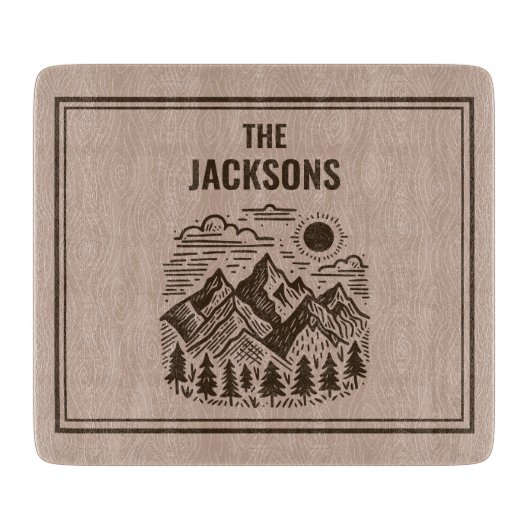 Rustic Modern Mountain Custom Snijplank (Voorkant)