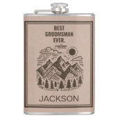 Rustic Modern Mountains Aangepaste Bruidsjonker Heupfles (Voorkant)