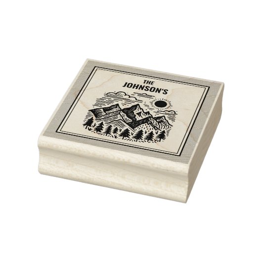 Rustic Modern Mountains Custom Rubberstempel (Stempel)