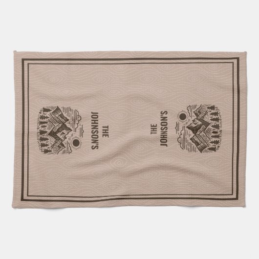 Rustic Modern Mountains Custom Theedoek (Horizontaal)