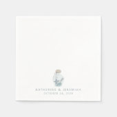 Rustic Modern Nautical Seashell Wedding Servet (Voorkant)