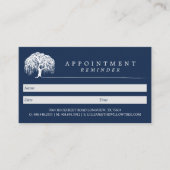 Rustic Modern Navy Blue & White Willow Tree Logo Afsprakenkaartje (Voorkant)