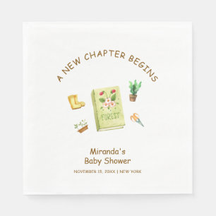 Rustic Modern New Chapter Garden Book Baby shower Servet