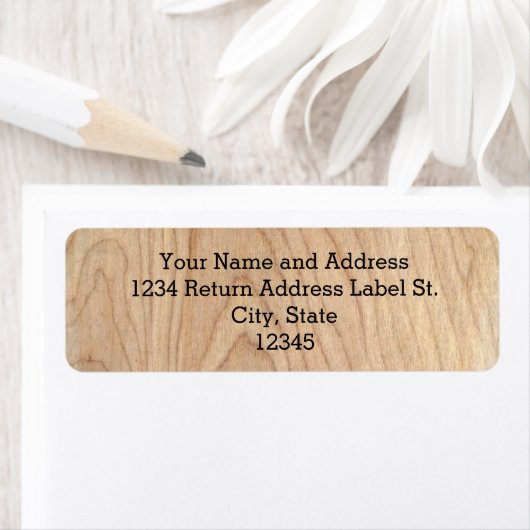 Rustic modern, onafgewerkt houten patroon bedrukt etiket (Insitu)