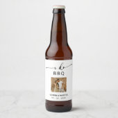 Rustic Modern Photo I Do BBQ Bier Etiket (Voorkant)