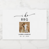 Rustic Modern Photo I Do BBQ Sparkling Wijnetiket (Enkel label)