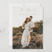 Rustic Modern Photo Script Wedding Invitation Kaart (Voorkant)