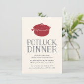 Rustic Modern Potluck Dinner Party Invitation Kaart (Staand voorkant)