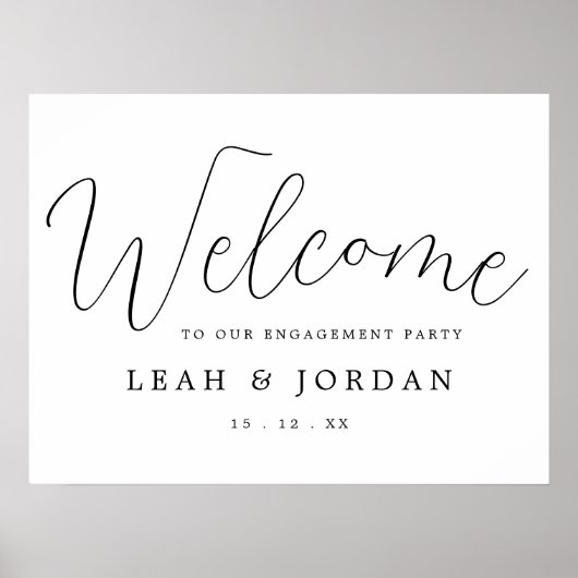 Rustic Modern Script Engagement Affiche de bienven (Devant)