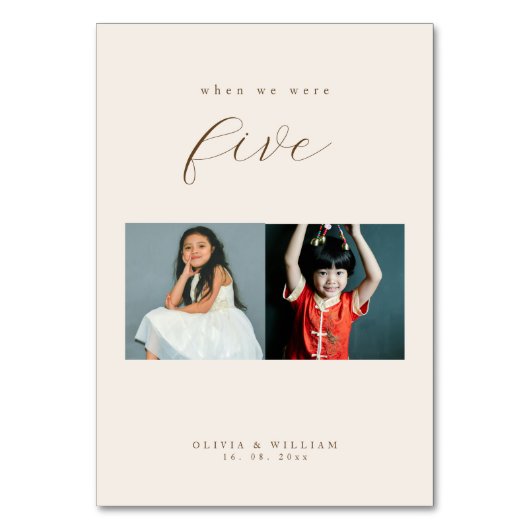 Rustic Modern Script Kinderfoto's als  Kaart (Voorkant)