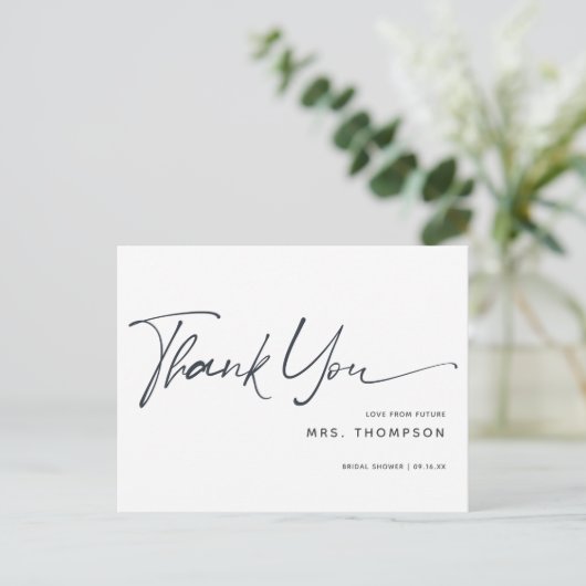 Rustic Modern Script Vrijgezellenfeest Dank u Briefkaart (Staand voorkant)
