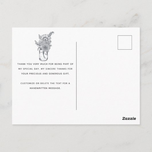 Rustic Modern Script Vrijgezellenfeest Dank u Briefkaart (Achterkant)