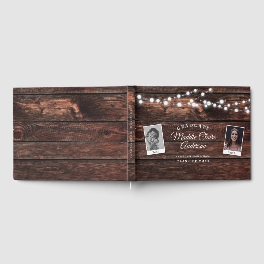 Rustic Modern Senior Photo Custom Afstuderen Gastenboek (Volledig)