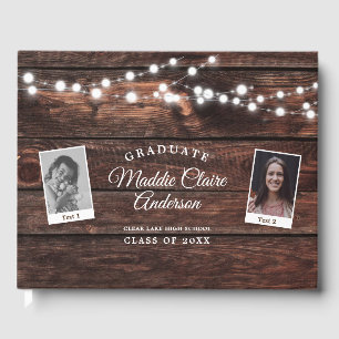 Rustic Modern Senior Photo Custom Afstuderen Gastenboek