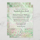 Rustic Modern Succulents Wedding Invitations Kaart (Voorkant / Achterkant)