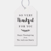 Rustic Modern Thanksgiving Holiday Cadeaulabel (Voorkant)