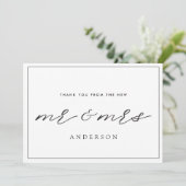 Rustic Modern van de nieuwe Mr en Mrs Wedding Bedankkaart (Staand voorkant)