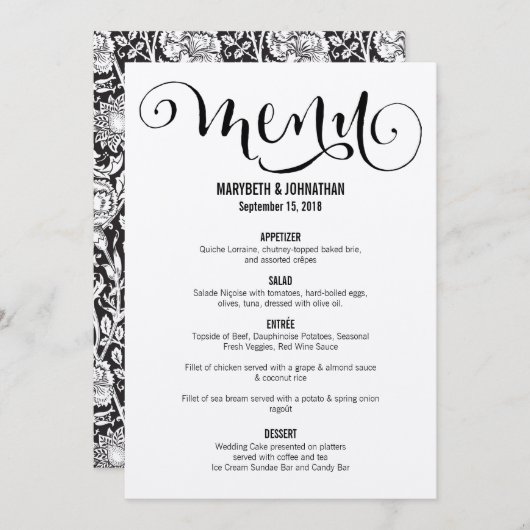 Rustic Modern We Do Script Mariage Carte Menu (Devant / Derrière)