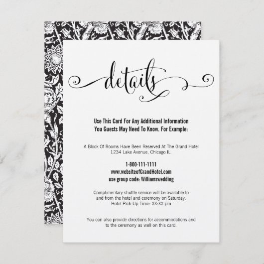 Rustic Modern We Do Script Mariage Détails Carte (Devant / Derrière)