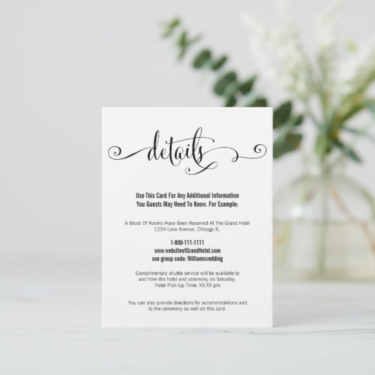 Rustic Modern We Do Script Mariage Détails Carte (Debout devant)