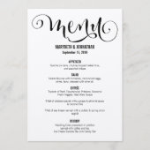 Rustic Modern We doen een Script Wedding Menu Card (Voorkant)