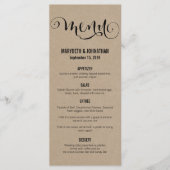 Rustic Modern We doen een Script Wedding Menu Card (Voorkant)
