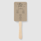 Rustic Modern we doen een scriptweddenschap Handwaaier (Achterkant)