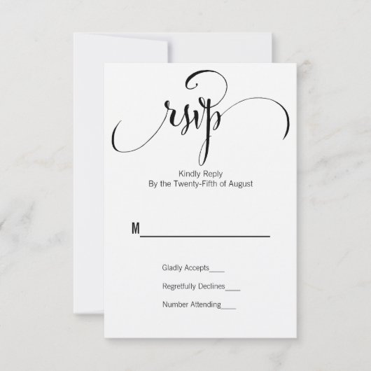 Rustic Modern we schrijven RSVP-Kaart met script RSVP Kaartje (Voorkant)