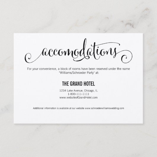 Rustic Modern we Wedding Accommodations Kaart (Voorkant)