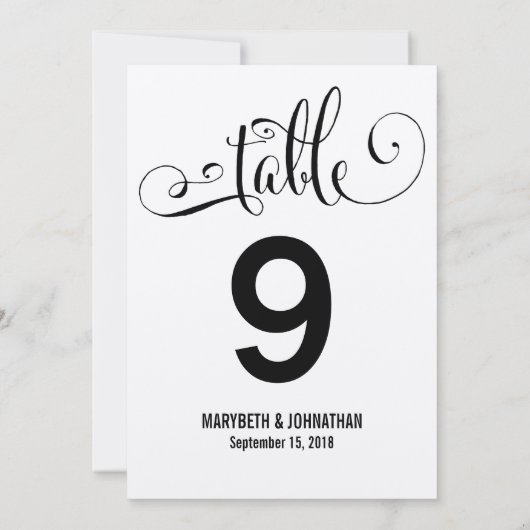 Rustic Modern we Wedding Table Number Kaart (Achterkant)