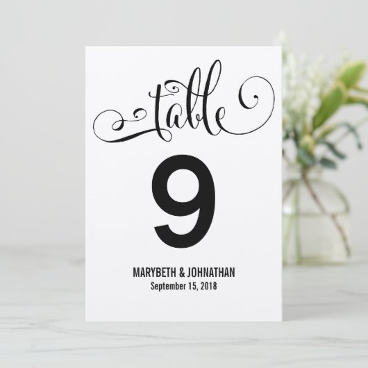 Rustic Modern we Wedding Table Number Kaart (Staand voorkant)