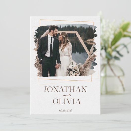 Rustic Modern Wedding Invitation (Debout devant)