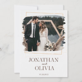 Rustic Modern Wedding Invitation Kaart