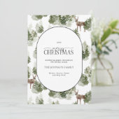 Rustic Modern Winter Forest Arch Merry Kerstmis Feestdagenkaart (Staand voorkant)