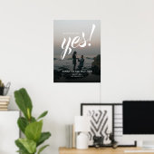 Rustic Modern Zij Heeft Ja Gezegd Aankondigingsfee Poster (Thuiskantoor)